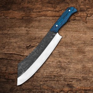 Blue Ridge Blade - Hand Forged Carbon Steel Hunting Knife with wood Handle by Almazan Knives®