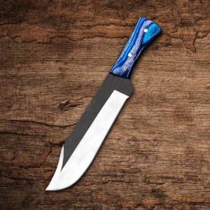 Azure Ambusher - Hand Forged Carbon Steel Hunting Knife with Pakkkawood Handle by Almazan Knives®