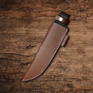 Ember Fang - Hand Forged Stainless Steel Hunting Knife with Wood Handle by Almazan Knives®