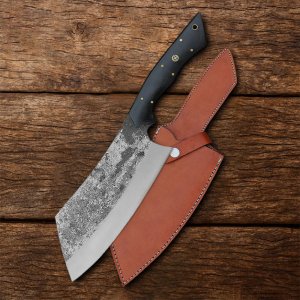 Midnight Butcher's Bill - Custom Handmade Chef Cleaver Knife with Micarata Handle by Almazan Knives®