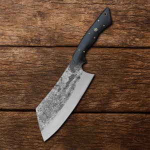 Midnight Butcher's Bill - Custom Handmade Chef Cleaver Knife with Micarata Handle by Almazan Knives®