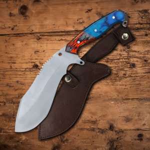 Wildwood Mosaic - Stainless Steel Hunting Knife with Pakkawood Handle by Almazan Knives®