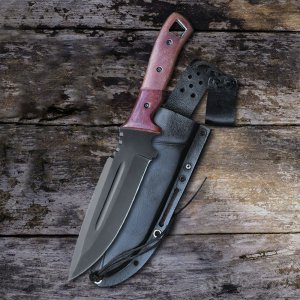 Campcraft Companion - Hand Forged Carbon Steel Hunting Knife With Micarta Wood Handle by Almazan Knives®