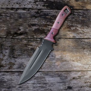 Campcraft Companion - Hand Forged Carbon Steel Hunting Knife With Micarta Wood Handle by Almazan Knives®