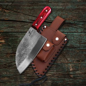 The Bushcraft Original - Handmade Carbon Steel Bushcraft Knife with Leather Sheath By Almazan Knives®