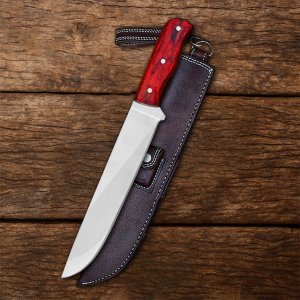 The Brisket Butler - Custom Handmade Stainless Steel Kitchen Knife with Color Wood Handle by Almazan Knives®