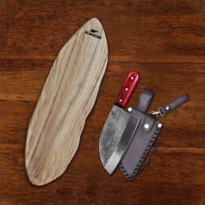 Serbian Chef Knife with Leather Apron Gift Set Assortment