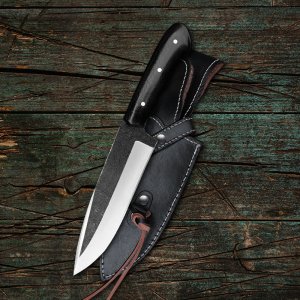 Midnight Maverick - Handmade Carbon Steel hunting Knife with Micarta Handle by Almazn Knives®