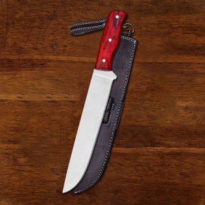 Pitmaster Pair 2 Piece Set - Custom Hand Forged Stainless Steel Brisket Knife & Carbon Steel Culinary Verdant Chef Knife by Almazan Knives®