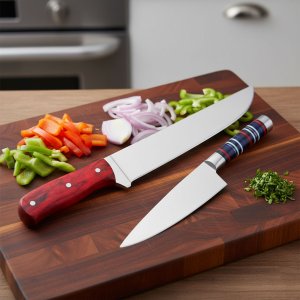 The Complete Cut: Chef & Slicer Set - Custom Handmade Stainless Steel Kitchen Knives 2 pcs Chef Set By Almazan Knives®