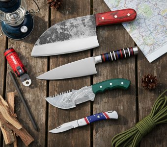 Huntsmen Hand-Forged Knife Outdoor and Indoor Knives Set