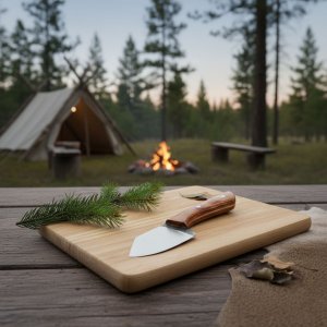 The Spark - Hand Forged Carbon Steel Skinning Knife with Wood Handle by Almazan Knives®