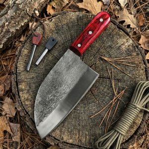 The Bushcraft Original - Handmade Carbon Steel Bushcraft Knife with Leather Sheath By Almazan Knives®