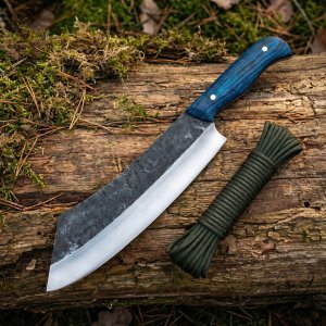 Blue Ridge Blade - Hand Forged Carbon Steel Hunting Knife with wood Handle by Almazan Knives®